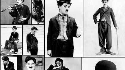 Chaplin na mořském břehu
