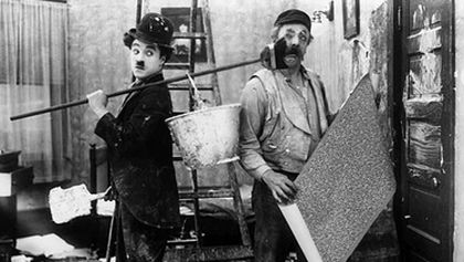 Chaplin lepičem tapet